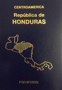 Portada del pasaporte hondureño