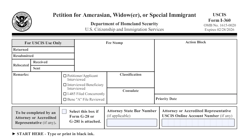 formulario i360 para visa vawa