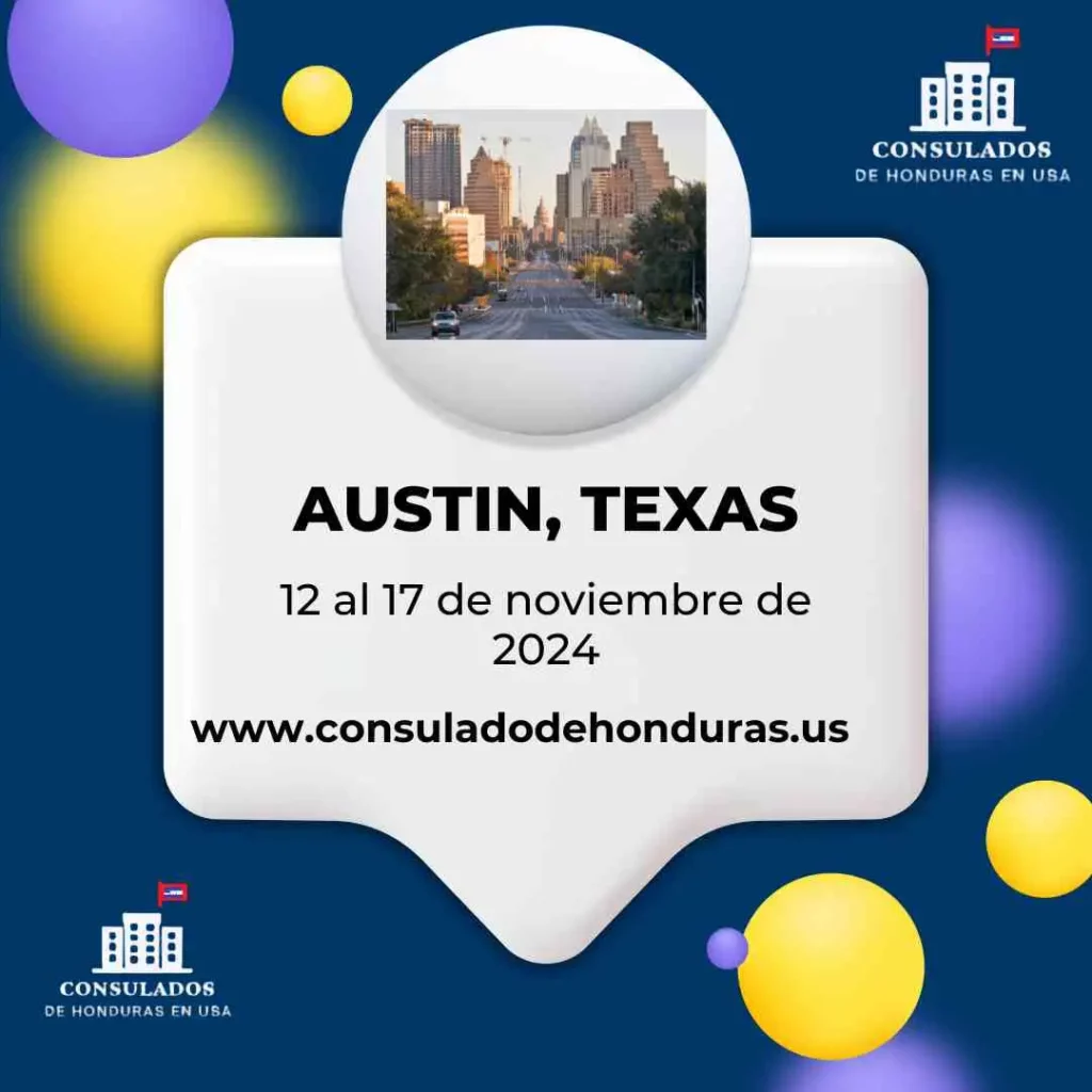 fechas consulado móvil  honduras en austin texas