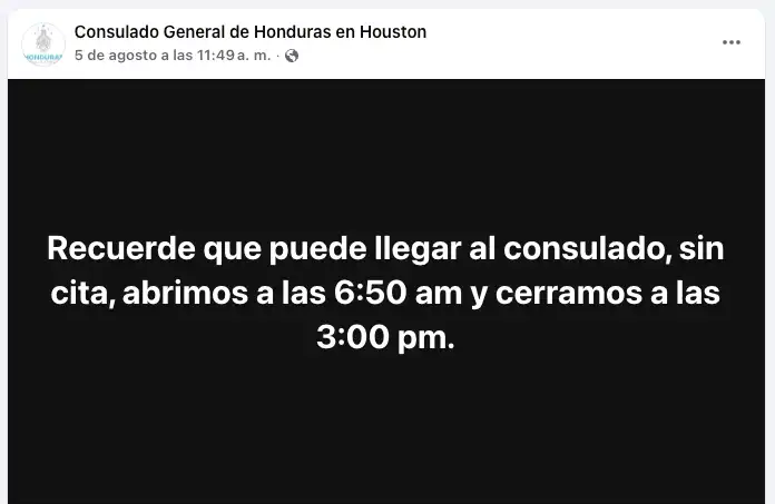 teléfono del consulado de honduras en houston, texas